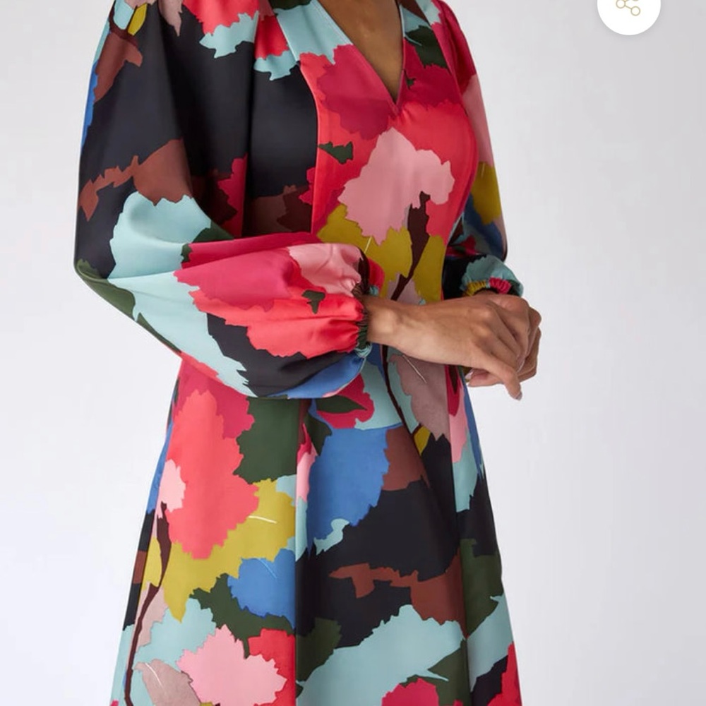 NEW CROSBY by Mollie Burch Ophelia Dress Painted Floral Large L Maxi NWT $278